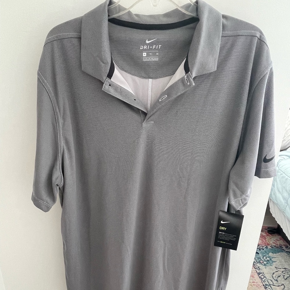 Nike Men's XL Dri-Fit Black/White Polo - NWT